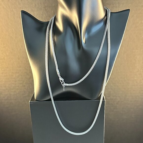 ✨ 38” GM Stainless Steel Rope Chain Necklace | Silver-Tone Long Layering Chain - Picture 1 of 3